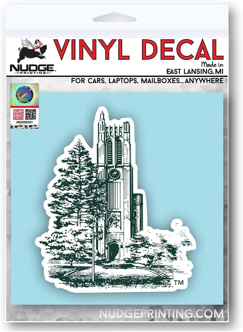 Nudge Printing Collegiate NCAA Car Decal Made from Premium Weatherproof Vinyl (Michigan State Beaumont Tower) - Image 2